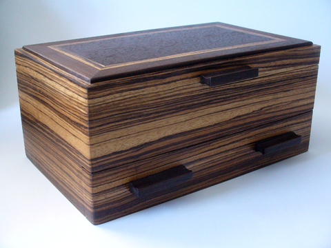 Zebrawood And Nogal Jewelry Box