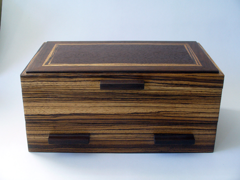 Zebrawood And Nogal Jewelry Box