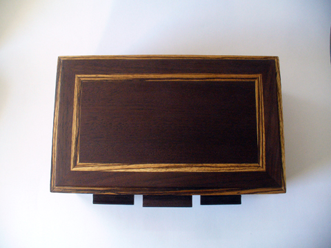 Zebrawood And Nogal Jewelry Box