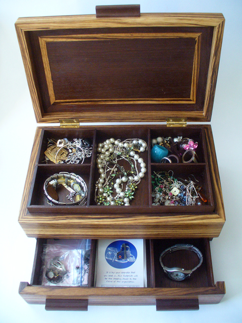 Zebrawood And Nogal Jewelry Box