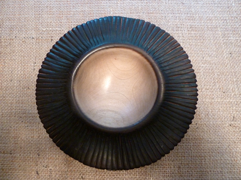 Carved And Burnt Maple Bowl