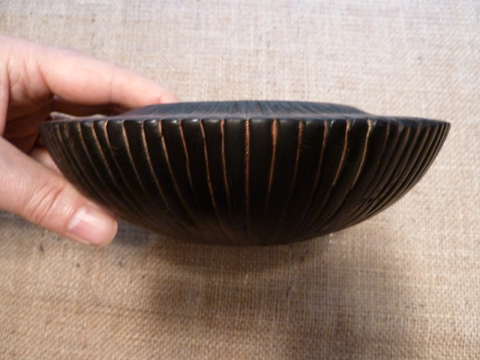 Carved And Burnt Maple Bowl