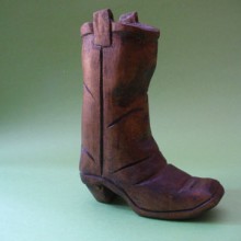 Sleeping Birds, Boots And Spirits Carved Cowboy Boot