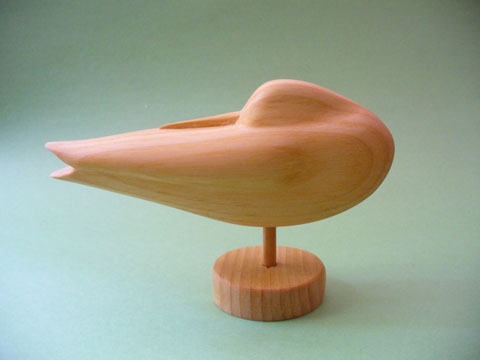 Carved Wooden Sleeping Dunlin