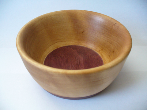 Birch Bowl With Purpleheart Base