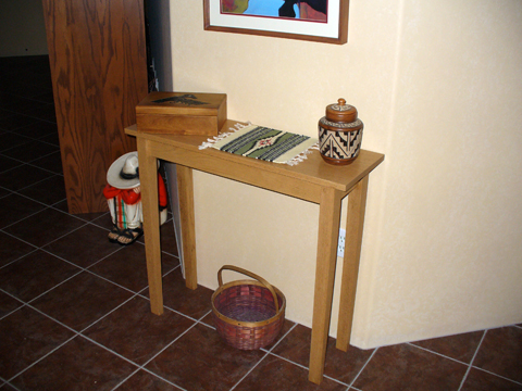 A Red Oak Hall Table