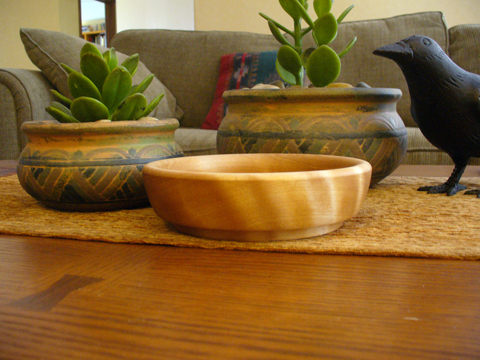 A Robust Rimmed Bowl Of Curly Birch