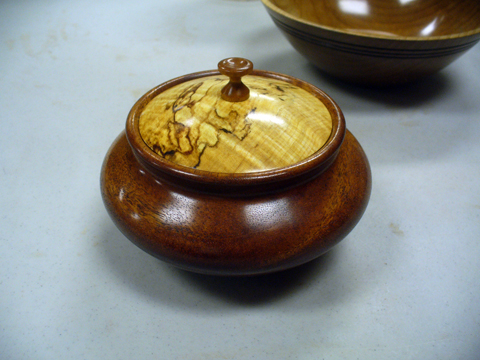 wooden lidded bowl