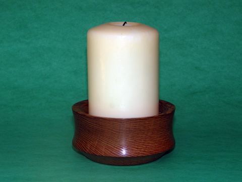 A Lacewood Candle Holder