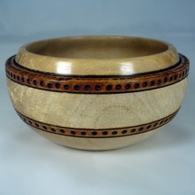 Textured Maple Bowl With Burnings Textured Maple Bowl With Burnings