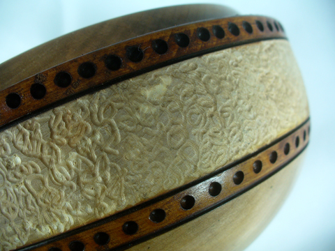 Textured Maple Bowl With Burnings