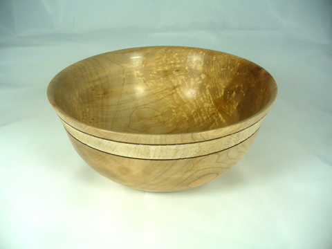 Maple Bowl With Textured Band