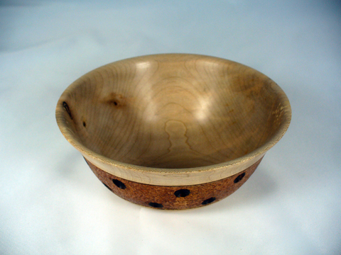 Maple Bowl With Textured Band II