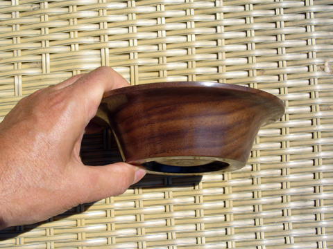 Walnut Bowl With A Flanged Rim