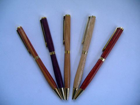 Tulipwood, Purpleheart, Cherry, Hickory and Pauduk Pens