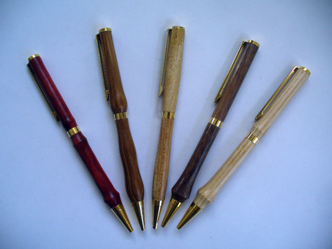 Redwood, Zebrawood, Spalted Birch, Walnut and Ash Pens