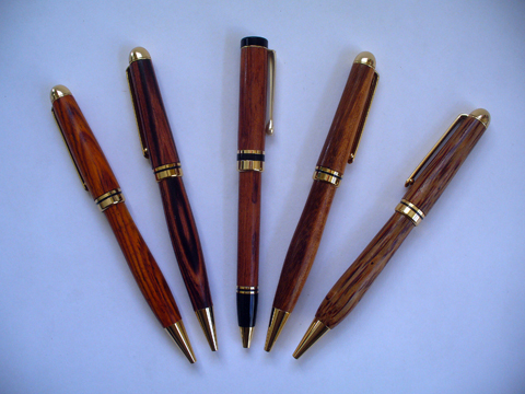 Mexican Cocobolo, Kingwood, Bubinga, Tigerwood and Red Palm Pens
