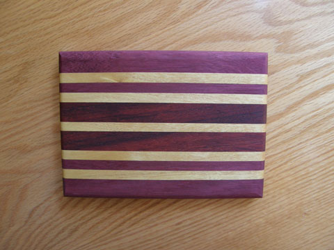 Purpleheart, Padauk And Yellowheart Bread Board