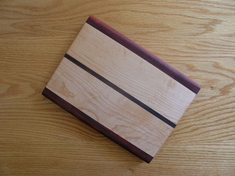 Purpleheart, Maple And Walnut Cutting Board