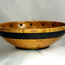 Ash Bowl With Textured Band Peyoke Bowl with Textured Band and Dots - 01