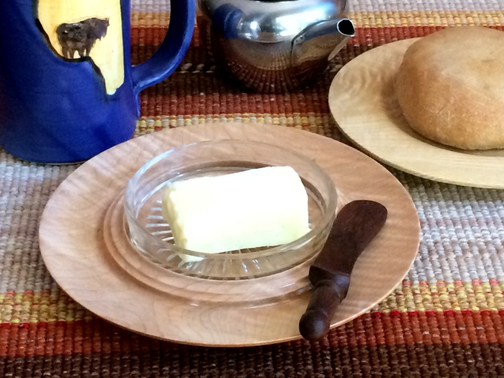 butter dish made of wood