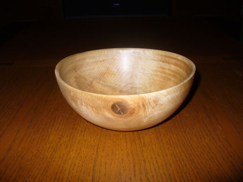 Here are a couple of photos of my first turned bowl that I turned at the Beginning Woodturning course yesterday.